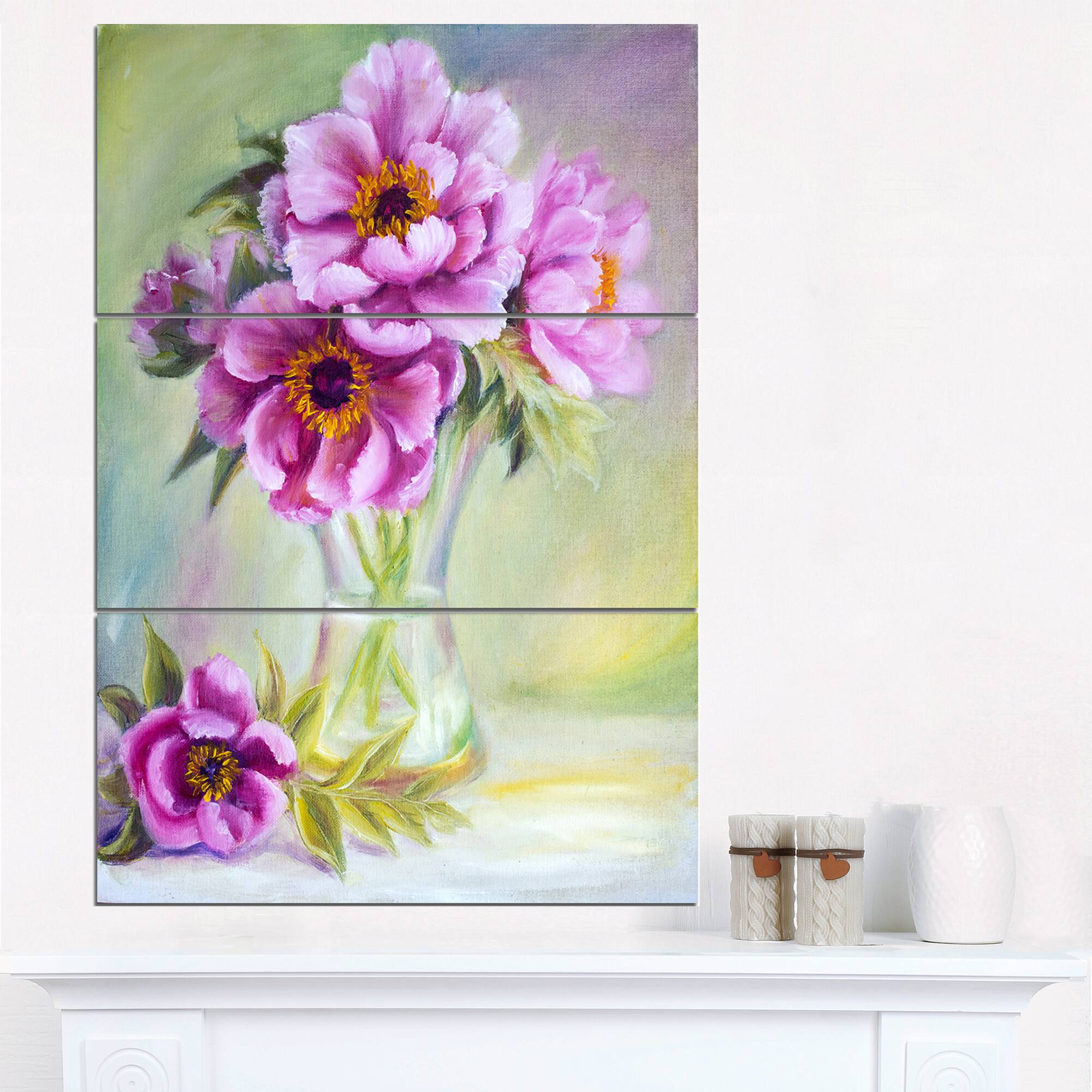 Designart - Purple Peonies in Vase